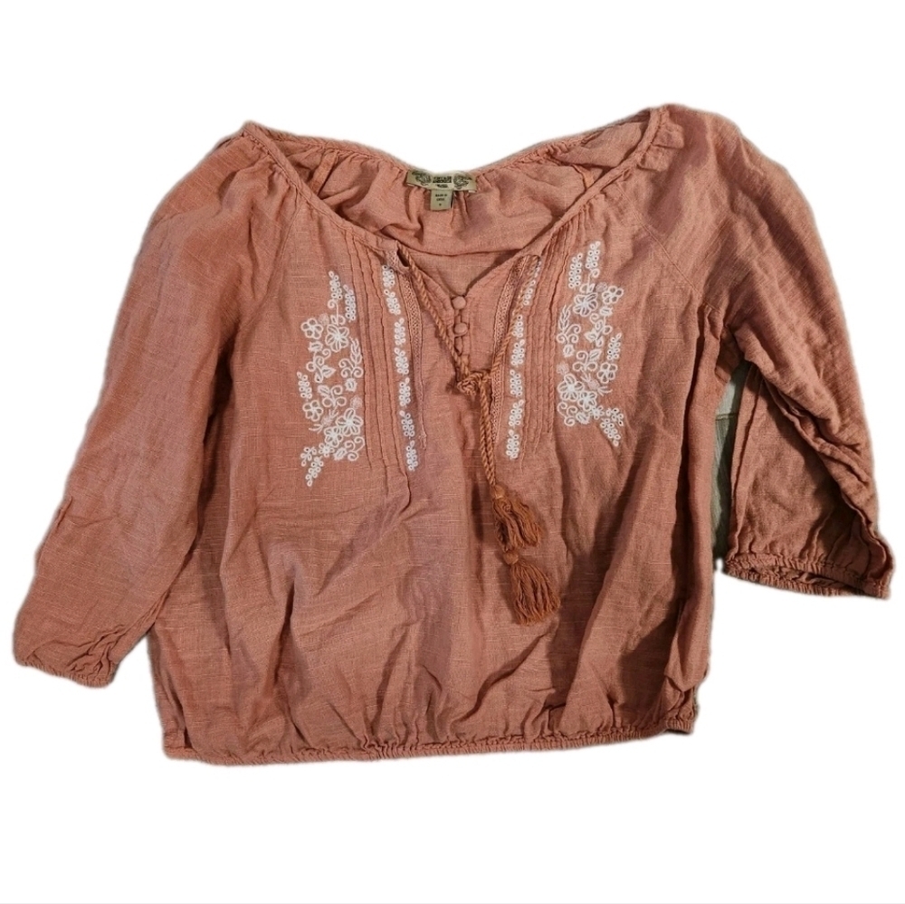 Womens Boho Embroidered Top Size Small